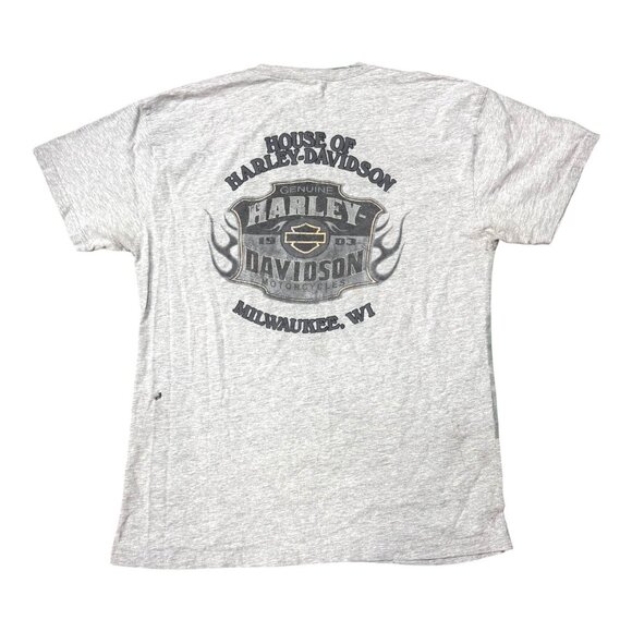 Harley-Davidson Gray Graphic T-Shirt XL Milwaukee WI Biker Motorcycle Women READ - Picture 3 of 8